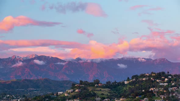 Time lapse of sunset clouds over the Elysian Valley in Los Angeles