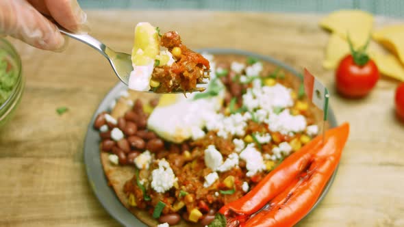 Huevos Rancheros in a Fork