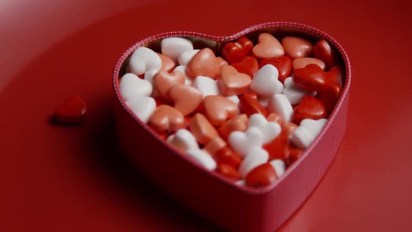 Rotating stock footage shot of Valentine's Day candy - VALENTINES 004