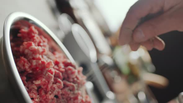 Adding Salt and Spices to Ground Beef