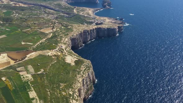 Aerial view of the island Gozo in Malta