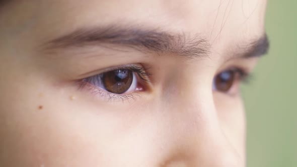 Closeup of Sad Brown Eyes