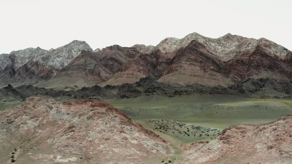 Aerial View Of Mountains Landscape In Mongolia