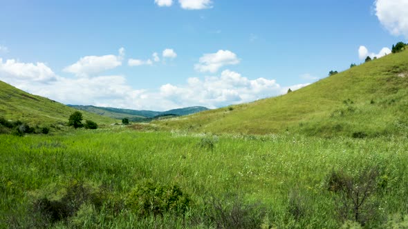 Revealing Aerial Drone Shot of Beautiful Summer Rural Landscape