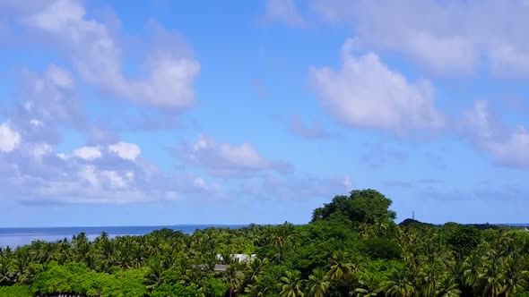 Aerial drone abstract of tropical coastline beach by lagoon and sand background