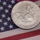 Silver dollar and American flag - VideoHive Item for Sale