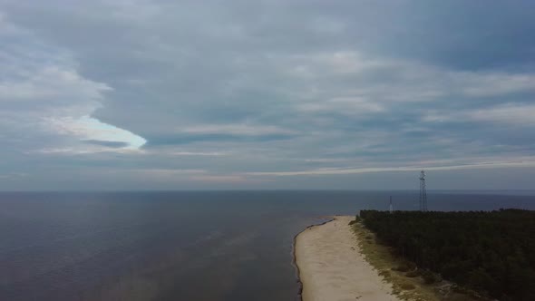 Kolka Cape, Baltic Sea, Latvia. During Autumn Evening Sunset.