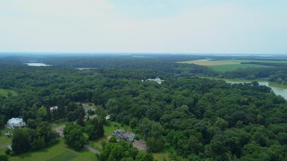 Aerial View Beautiful Nature Forest and Lake