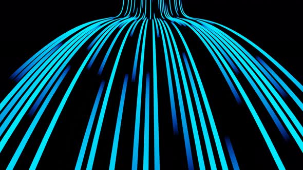 Blue Gradient Flowing Led Neon Lines Seamless Animation Technology Background 3d Render alt