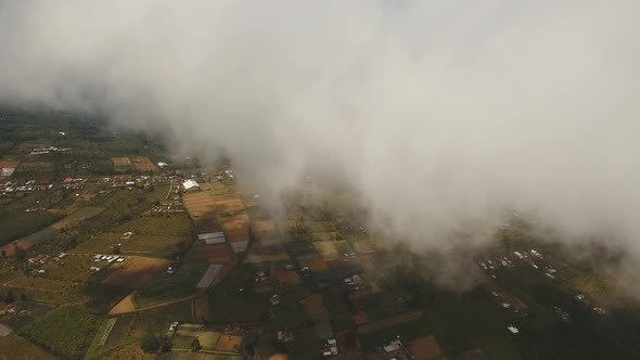 Mountain Landscape with Valley and Village Bali, Indonesia