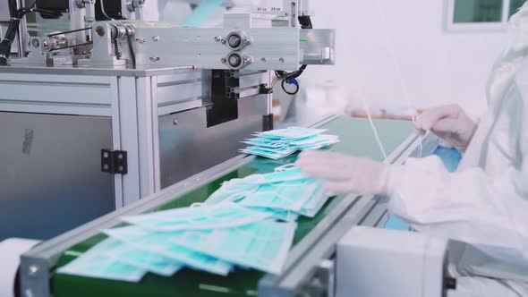 Face Mask Production Line in Modern Factory