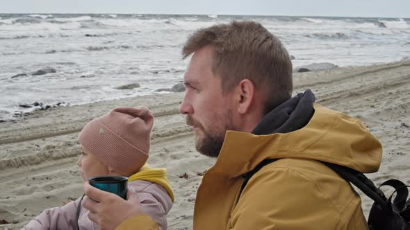 Dad and Daughter Travel in Autumn