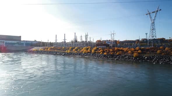 electrical substation and a high voltage electric line