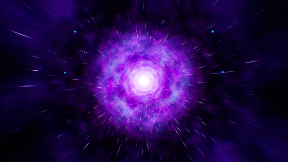 Fly Through Purple Nebula Space Background Loop 4K
