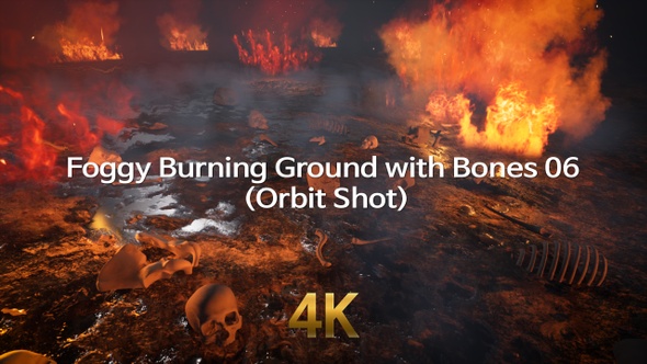 Foggy Burning Ground with Bones 4K 06(Orbit Shot) alt