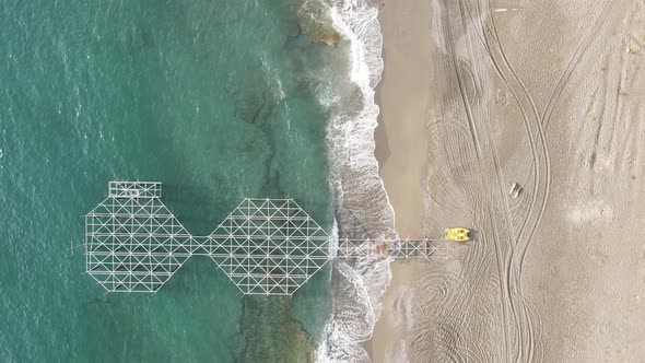 Aerial View of the Beach at the Seaside Resort Town. Turkey