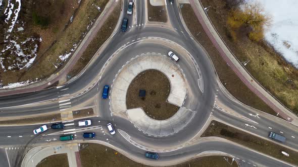 AERIAL: Timelapse of Roundabout 