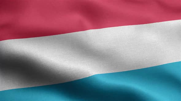 Luxembourg Flag Seamless Closeup Waving Animation