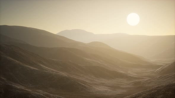 Mountains Landscape in Afghanistan at Sunset