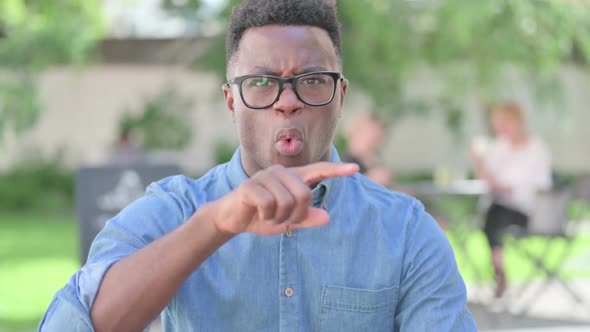 Portrait of Angry African Man Arguing Fighting