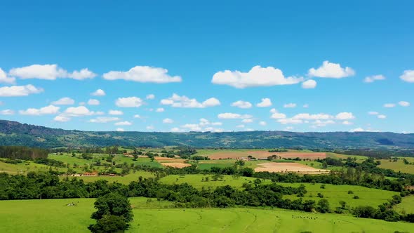 Countryside rural clouds Timelapse. Tropical scenery. Motion at blue sky.