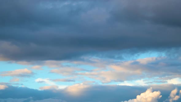 Timelapse with cloudy sky at sunset