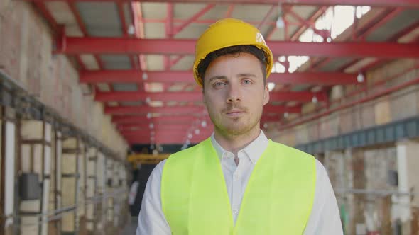 Portrait of a Young Male Builder