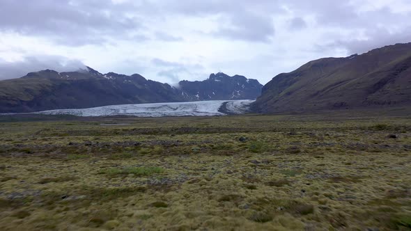 Iceland Glacier 4K Coming in low to high