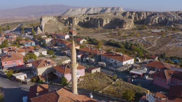 Landscape View of Old Town Goreme at Cappadocia, Turkey.