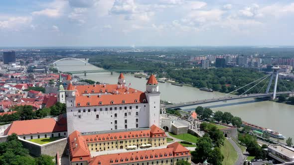 Aerial view of Bratislava Castle in Slovakia