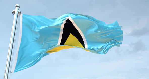 Saint Lucia  Flag Waving Loop  4 K