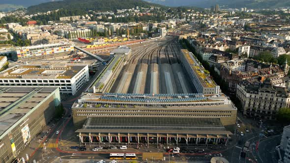 City of Lucerne in Switzerland From Above  Aerial View