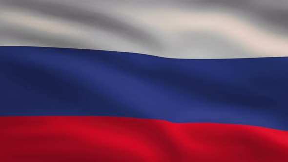 Russia Windy Flag Background 4K