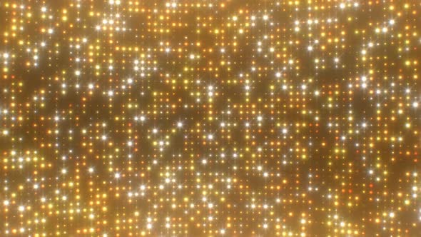 Shiny Gold Particles of Beautiful Flashing Glittering Lights Glowing