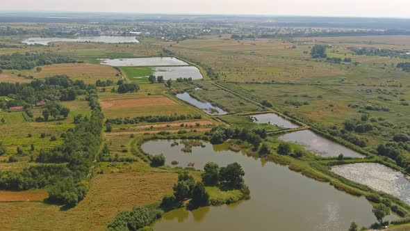 Beautiful Scenery of Pond on Vacation Shot Aerial Photography