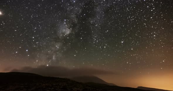 Time lapse sequence of the milky way at Teide National Park in Tenerife