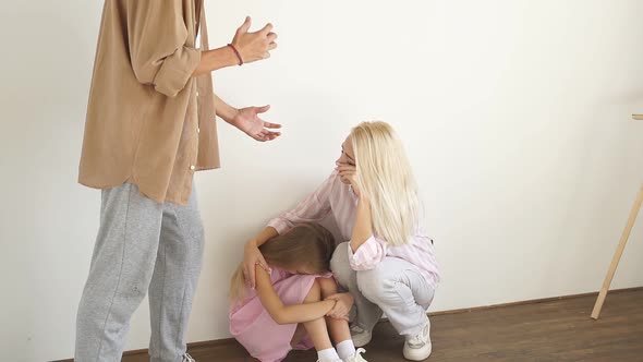 Female Parent with Girl Endure Father's Disgusting Behavior in the House