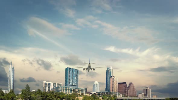 Airplane Landing Austin USA