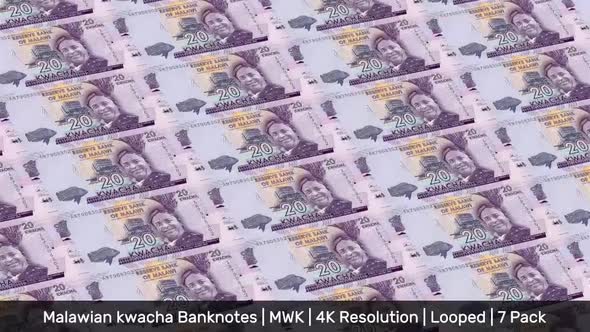 Malawi Banknotes Money / Malawian kwacha / Currency MK / MWK/ | 7 Pack | - 4K