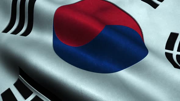 Highly Detailed Flag Of South Korea