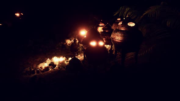 Golden Altar with Candles at Night alt