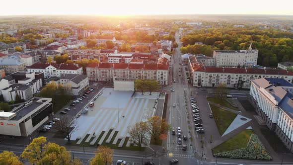 Siauliai City Center From Aerial Perspective