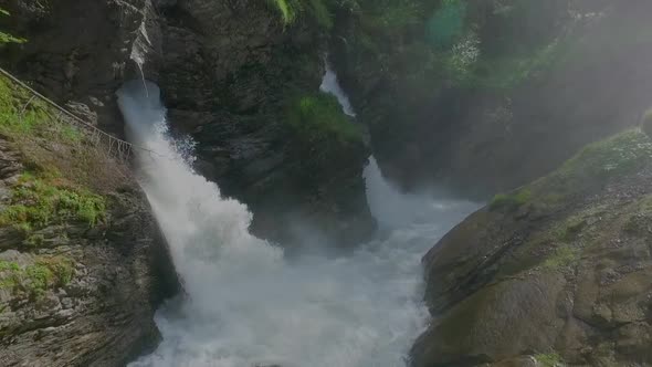 Waterfall with torrential river