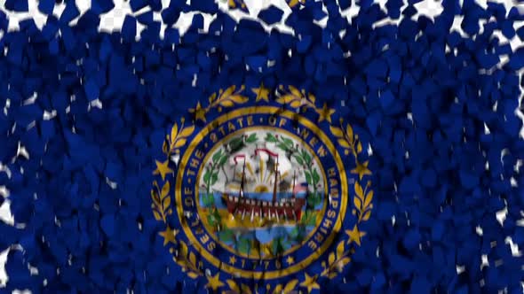 New Hampshire State Flag Breaking Rocks Transition