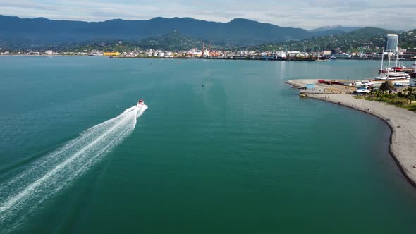 Summer Motorboat In The Blue Sea