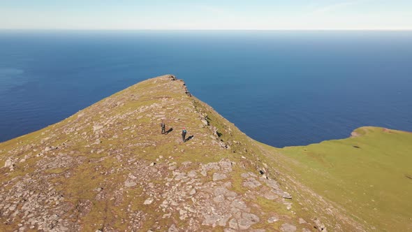 Drone Shot Of Mylingur Mountain On Streymoy Island
