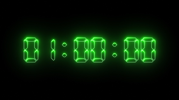 1 Minute Neon Digital Countdown V3