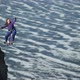 A Young Woman Is on the Slackline at High Altitude - VideoHive Item for Sale