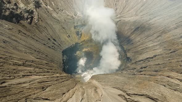 Active Volcano with a Crater