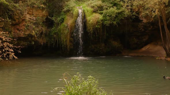 Beautiful Burbun Waterfall Lagoon Ukraine Europe in Summer